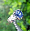 Original Royal Blue Cornflower Blue Sapphire Stone Ring Natural Neelam Ring Mens