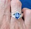 Original Royal Blue Cornflower Blue Sapphire Stone Ring Natural Neelam Ring Mens