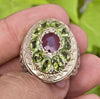 Natural Afghanistan Ruby With Original Peridot Multi Gemstone Ring Untreated Men