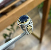 Original African Blue Sapphire Ring African Sapphire Gemstone Silver Ring Mens