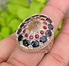 Original Yellow Sapphire Multi Stone Ring Natural Pukhraj Stone Ring 925 Silver