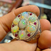 Natural Ethiopian Fire White Opal Stone Ring Original White Fire Opal Stone Ring