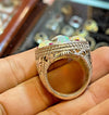 Natural Ethiopian Fire White Opal Stone Ring Original White Fire Opal Stone Ring