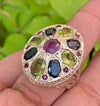 Original Ruby Stone With Blue Sapphire and Peridot Ring Real Blue Sapphire Ring