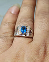 Original Blue Topaz Sterling Silver Fine Ring Natural Blue Topaz Silver Ring