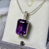 Xmas Gift Natural Amethyst Pendant In Silver Real Amethyst Pendant For Womens