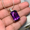 Xmas Gift Natural Amethyst Pendant In Silver Real Amethyst Pendant For Womens