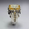 Xmas Gift Yellow Zirconium Silver Ring Original Mens Zirconium Zircon Fine Ring