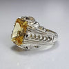 Xmas Gift Yellow Zirconium Silver Ring Original Mens Zirconium Zircon Fine Ring