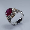 Xmas Gift Ruby Gemstone Ring African Ruby Sterling Silver Ring Real Ruby African