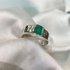 Xmas Gift Swat Emerald Mens Silver Ring Real Natural Swat Emerald Zamurd Ring