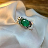 Xmas Gift Emerald Ring Natural Swat Emerald Sterling Silver Christmas Ring Mens