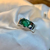 Xmas Gift Emerald Ring Natural Swat Emerald Sterling Silver Christmas Ring Mens