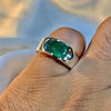 Xmas Gift Emerald Ring Natural Swat Emerald Sterling Silver Christmas Ring Mens