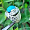 Natural Tuquoise Ring Top Quality AAA+ Genuine Turquoise Neeshapuri Feroza Ring