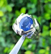 Royal Blue African Blue Sapphire Stone Ring Mens Real African Neelam Stone Ring