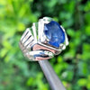 Royal Blue African Blue Sapphire Stone Ring Mens Real African Neelam Stone Ring