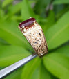 Natural Afghanistan Ruby Ring In 18k Solid Yellow Gold Unheated Untreated Ruby