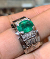 Original Top Quality Beautiful Zambian Emerald Zamurd Gemstone Ring For Mens