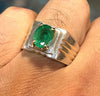 Zambian Emerald Ring Zambian Zamurd Stone Ring Real Mens Untreated Emerald Ring