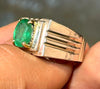 Zambian Emerald Ring Zambian Zamurd Stone Ring Real Mens Untreated Emerald Ring