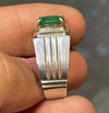 Zambian Emerald Ring Zambian Zamurd Stone Ring Real Mens Untreated Emerald Ring