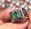 Emerald Fine Ring Mens Emerald Ring Emerald Fashion Ring Emerald Gemstone Ring