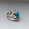 Natural Turquoise Ring Silver 100% Original Men Feroza Turquoise Stone Ring 925