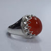 Brown Yemeni Akik Sterling Silver Ring Xmas Gift Yamani Aqeeq Haqeeq Silver Ring