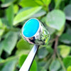 Mens Natural Tuquoise Stone Ring Untreated Real Turquoise Feroza Ring Neeshapuri