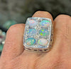 Natural Ethiopian Multistone Opal Stone Ring 100% Genuine Fire Opal Ring For Men