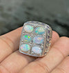 Natural Ethiopian Multistone Opal Stone Ring 100% Genuine Fire Opal Ring For Men