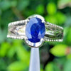 Natural Kashmiri Blue Sapphire Ring Royal Blue Color Original Kashmiri Neelam