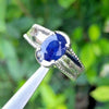 Natural Kashmiri Blue Sapphire Ring Royal Blue Color Original Kashmiri Neelam