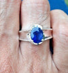 Natural Kashmiri Blue Sapphire Ring Royal Blue Color Original Kashmiri Neelam