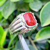 Real Marjan Islamic Ring For Mens Original Red Coral Stone Ring Natural Coral