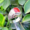 Real Marjan Islamic Ring For Mens Original Red Coral Stone Ring Natural Coral