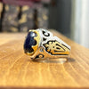 Original African Blue Sapphire Ring African Sapphire Gemstone Silver Ring Mens