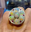 Natural Ethiopian Fire White Opal Stone Ring Original White Fire Opal Stone Ring