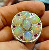 Natural Ethiopian Fire White Opal Stone Ring Original White Fire Opal Stone Ring