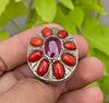 Original Red Coral Marjan Ring 100% Genuine Red Marjan Ring With African Ruby