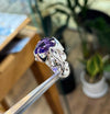 Heart Shape Natural Real Amethyst Stone Silver 925 Ring Purple Amethyst Ring 925