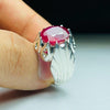 Pigeon Blood Red Ruby Yaqoot Manic Stone Sterling Silver Ring Valentine Special