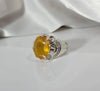 Yellow Sapphire Sterling Silver Ring Valentine Gift Yellow Pukhraj Stone Ring