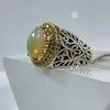 Xmas Gift Fire White Opal Sterling Silver Ring Christmas Opal Silver Ring Real