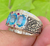 Natural Blue Topaz Multi Topaz Stone Ring Original Swiss Blue Topaz Mens Ring