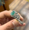 Original Zambian Emerald Stone Real Zambian Emerald Zamurd Stone Silver Ring 925