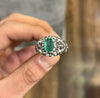 Original Zambian Emerald Stone Real Zambian Emerald Zamurd Stone Silver Ring 925