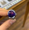 Heart Shape Natural Real Amethyst Stone Silver 925 Ring Purple Amethyst Ring 925