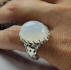 Xmas Gift Moonstone Sterling Silver Ring Real Dur e Najf Stone Silver Ring Mens